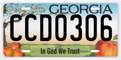 GA license plate CCD0306