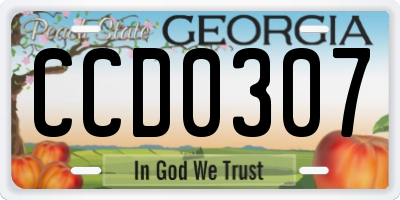 GA license plate CCD0307
