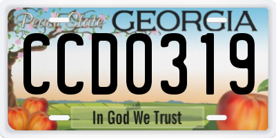 GA license plate CCD0319