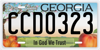 GA license plate CCD0323