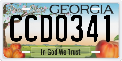 GA license plate CCD0341