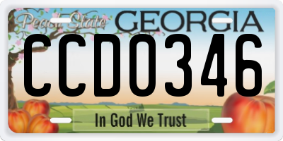 GA license plate CCD0346
