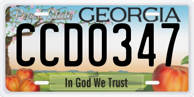 GA license plate CCD0347