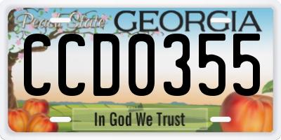 GA license plate CCD0355