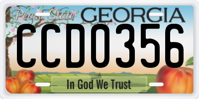 GA license plate CCD0356