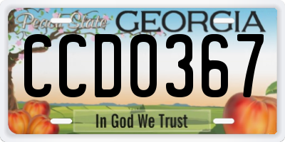 GA license plate CCD0367