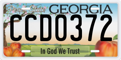 GA license plate CCD0372