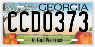 GA license plate CCD0373