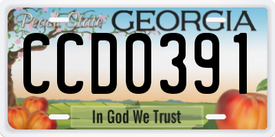GA license plate CCD0391
