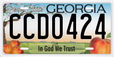 GA license plate CCD0424