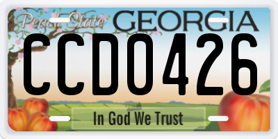 GA license plate CCD0426