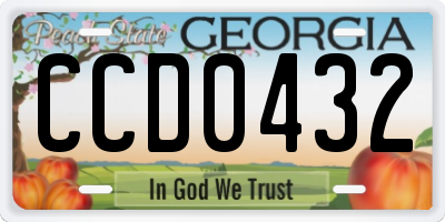 GA license plate CCD0432