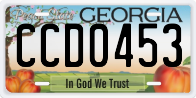GA license plate CCD0453