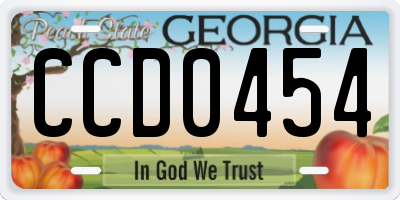 GA license plate CCD0454