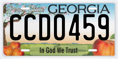 GA license plate CCD0459