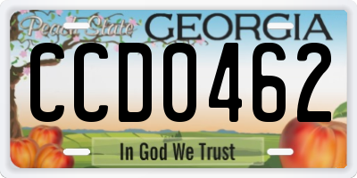 GA license plate CCD0462