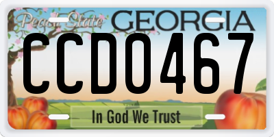 GA license plate CCD0467