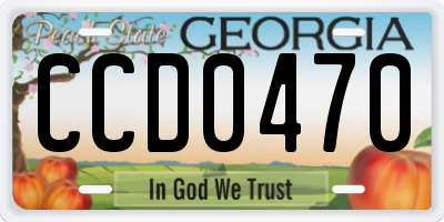 GA license plate CCD0470