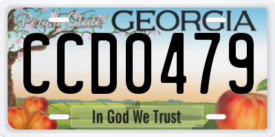 GA license plate CCD0479