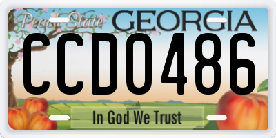 GA license plate CCD0486