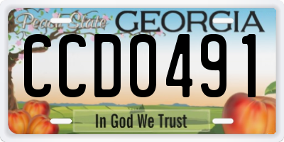 GA license plate CCD0491
