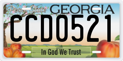 GA license plate CCD0521