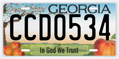 GA license plate CCD0534