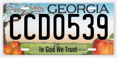 GA license plate CCD0539