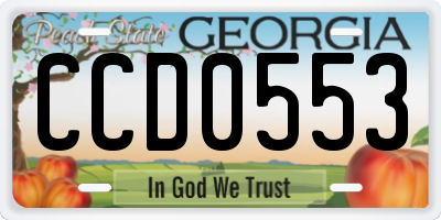 GA license plate CCD0553
