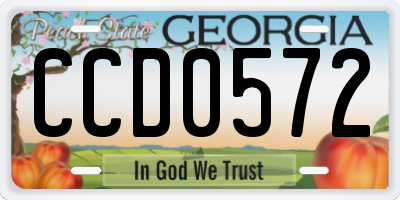 GA license plate CCD0572
