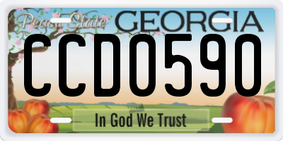 GA license plate CCD0590