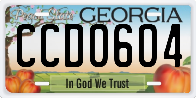 GA license plate CCD0604