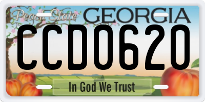 GA license plate CCD0620