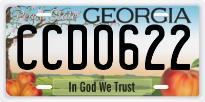 GA license plate CCD0622