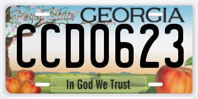 GA license plate CCD0623