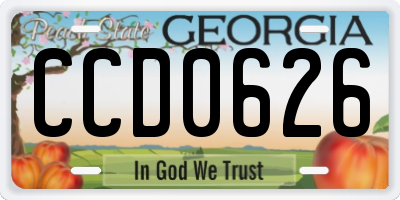 GA license plate CCD0626