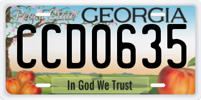 GA license plate CCD0635
