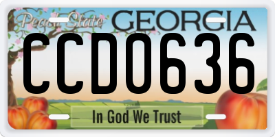 GA license plate CCD0636