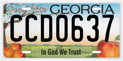 GA license plate CCD0637