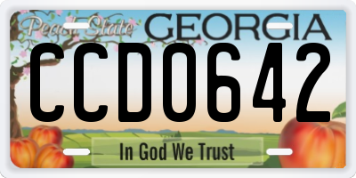 GA license plate CCD0642
