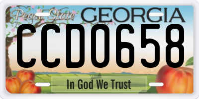 GA license plate CCD0658