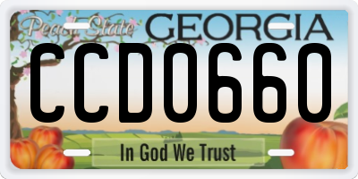 GA license plate CCD0660