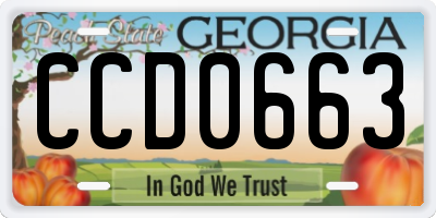 GA license plate CCD0663