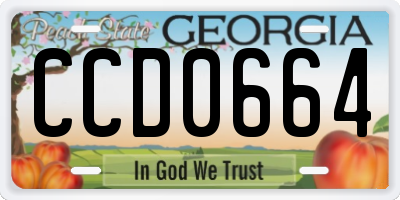 GA license plate CCD0664