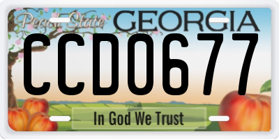 GA license plate CCD0677