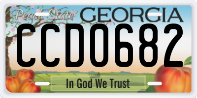 GA license plate CCD0682