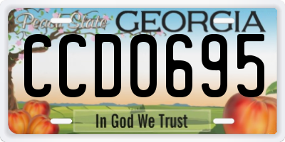 GA license plate CCD0695