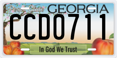 GA license plate CCD0711
