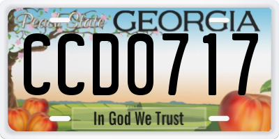 GA license plate CCD0717