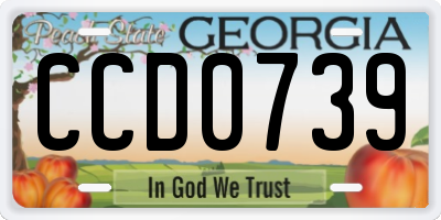 GA license plate CCD0739